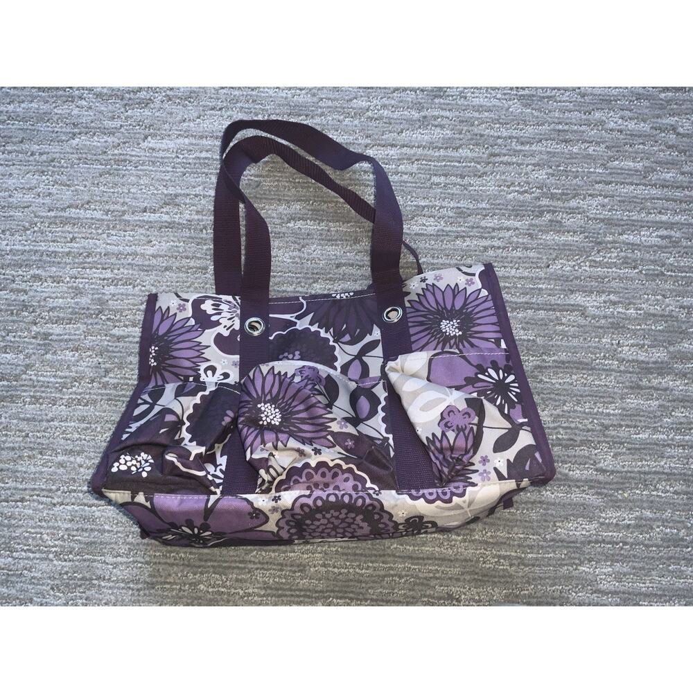 Thirty One Organizing Utility tote 31 Bag Plum Awesome Blossom - Picture 15 of 16